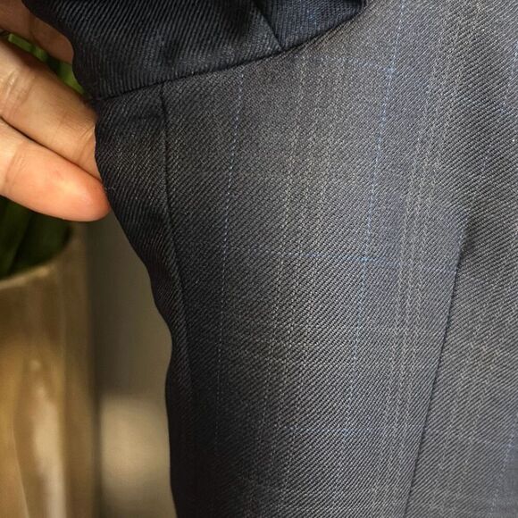 Grand Prix navy blue, horizontal and vertical lines size 14 slim youth - Picture 8 of 16